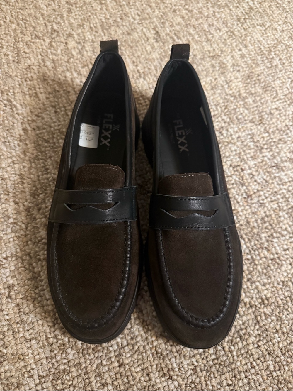 The FLEXX Adenike Dark Brown Leather & Suedes Loafers moccasins